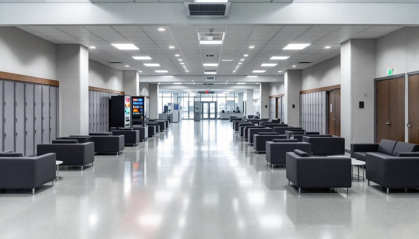 Visitation facilities and waiting area at Jessup Correctional Institution