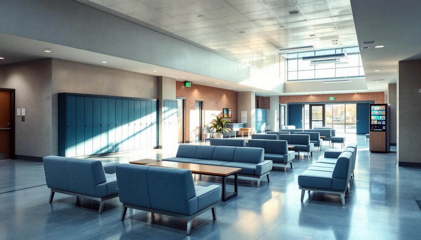 Visitation facilities and waiting area at Central Maryland Correctional Facility