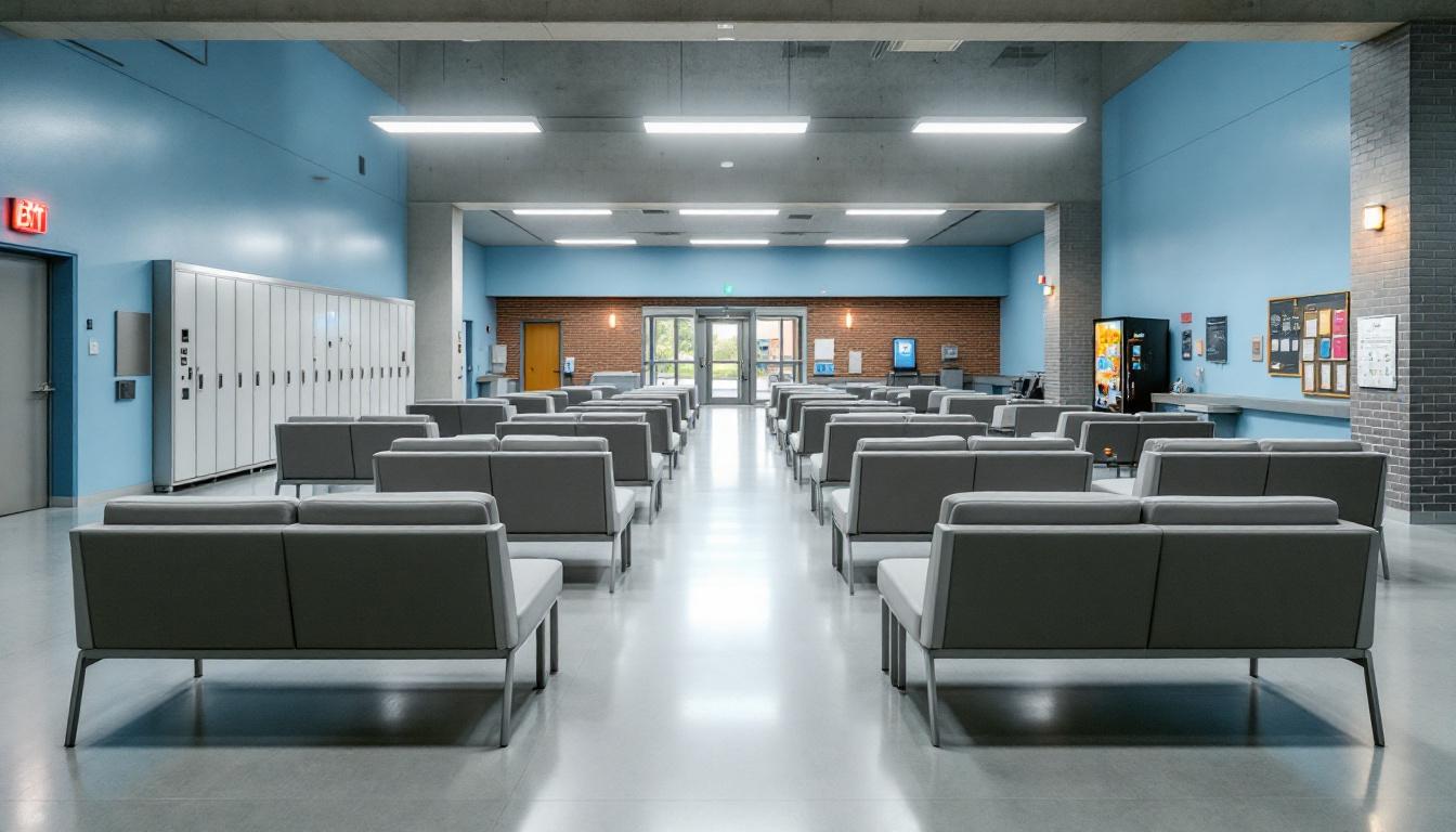 Visitation facilities and waiting area at Two Rivers Correctional Institution