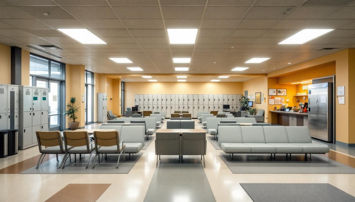 Visitation facilities and waiting area at Coffee Creek Correctional Facility