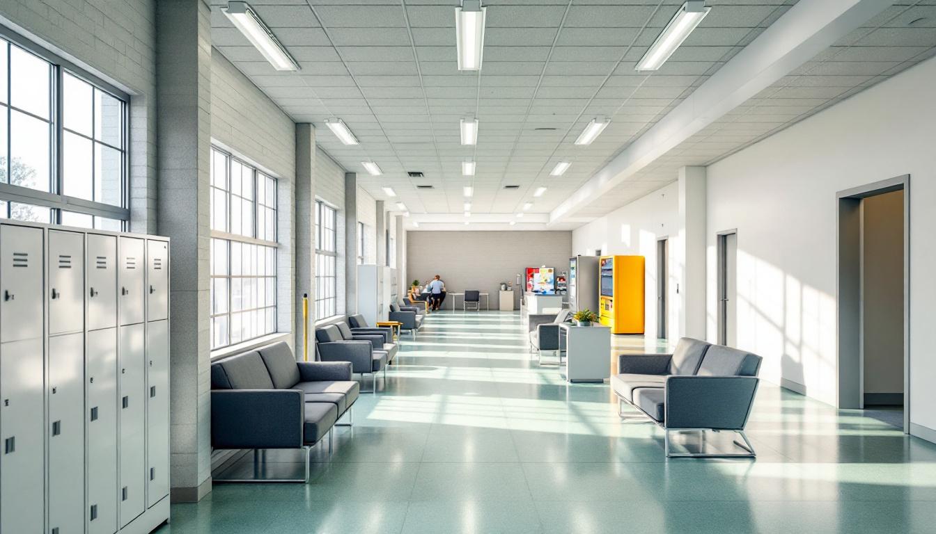 Visitation area at Powder River Correctional Facility