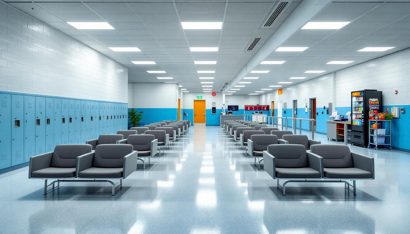 Visitation facilities and waiting area at Coffee Creek Correctional Facility