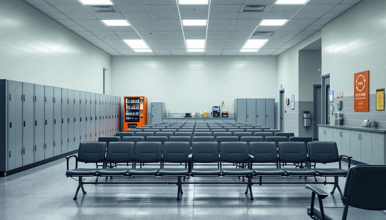 Visitation facilities and waiting area at Snake River Correctional Institution (SRCI)