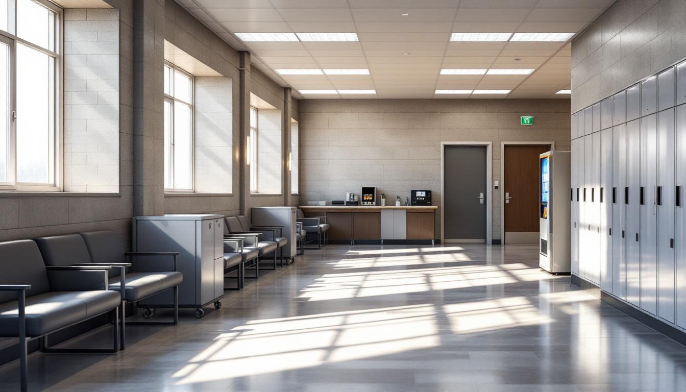 Visitation facilities and waiting area at Columbia River Correctional Institution