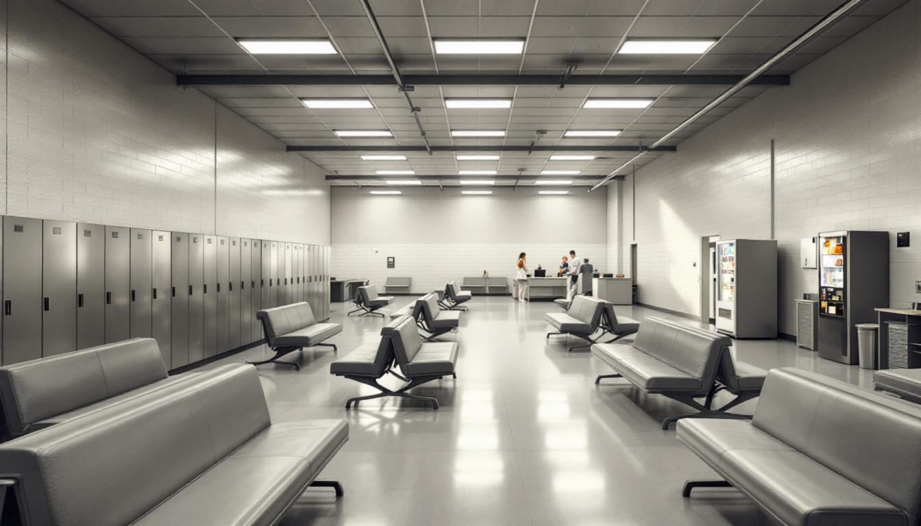 Visitation facilities and waiting area at Santiam Correctional Institution