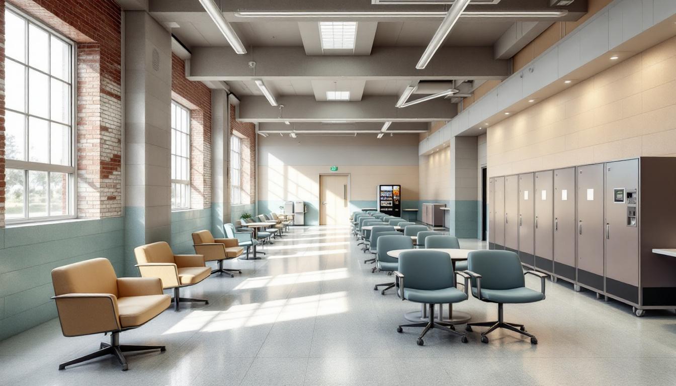 Visitation facilities and waiting area at Warner Creek Correctional Facility
