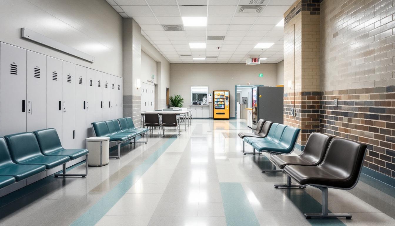 Visitation facilities and waiting area at Santiam Correctional Institution