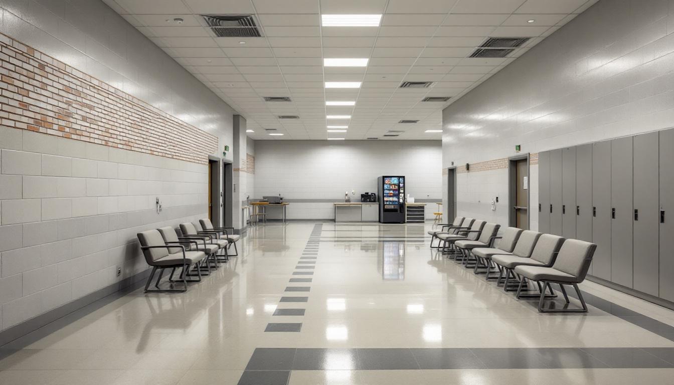 Visitation facilities and waiting area at Columbia River Correctional Institution
