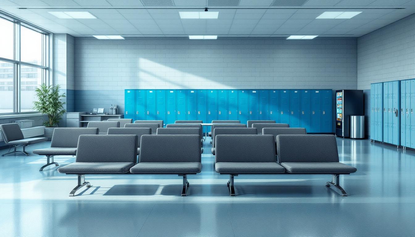 Visitation facilities and waiting area at Warner Creek Correctional Facility