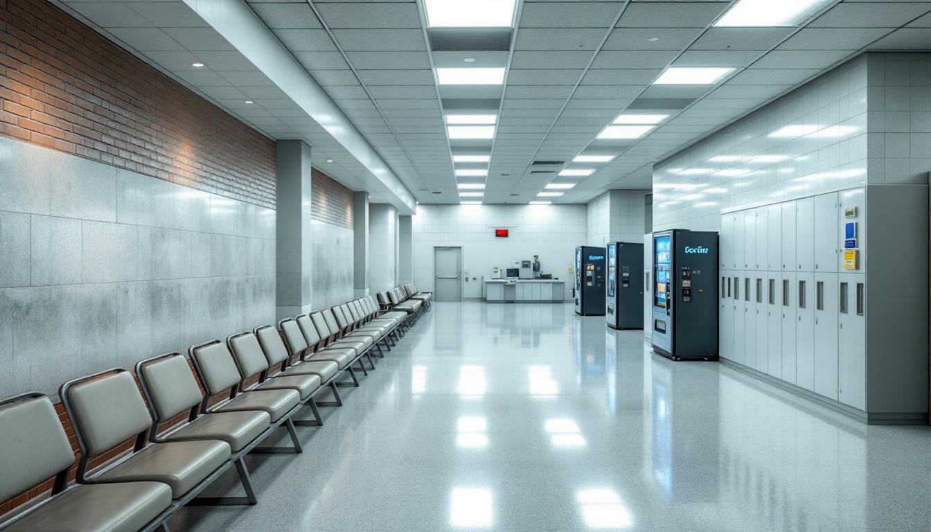 Visitation facilities and waiting area at Eastern Oregon Correctional Institution