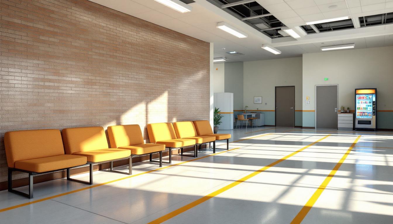 Visitation facilities and waiting area at Baldwin State Prison