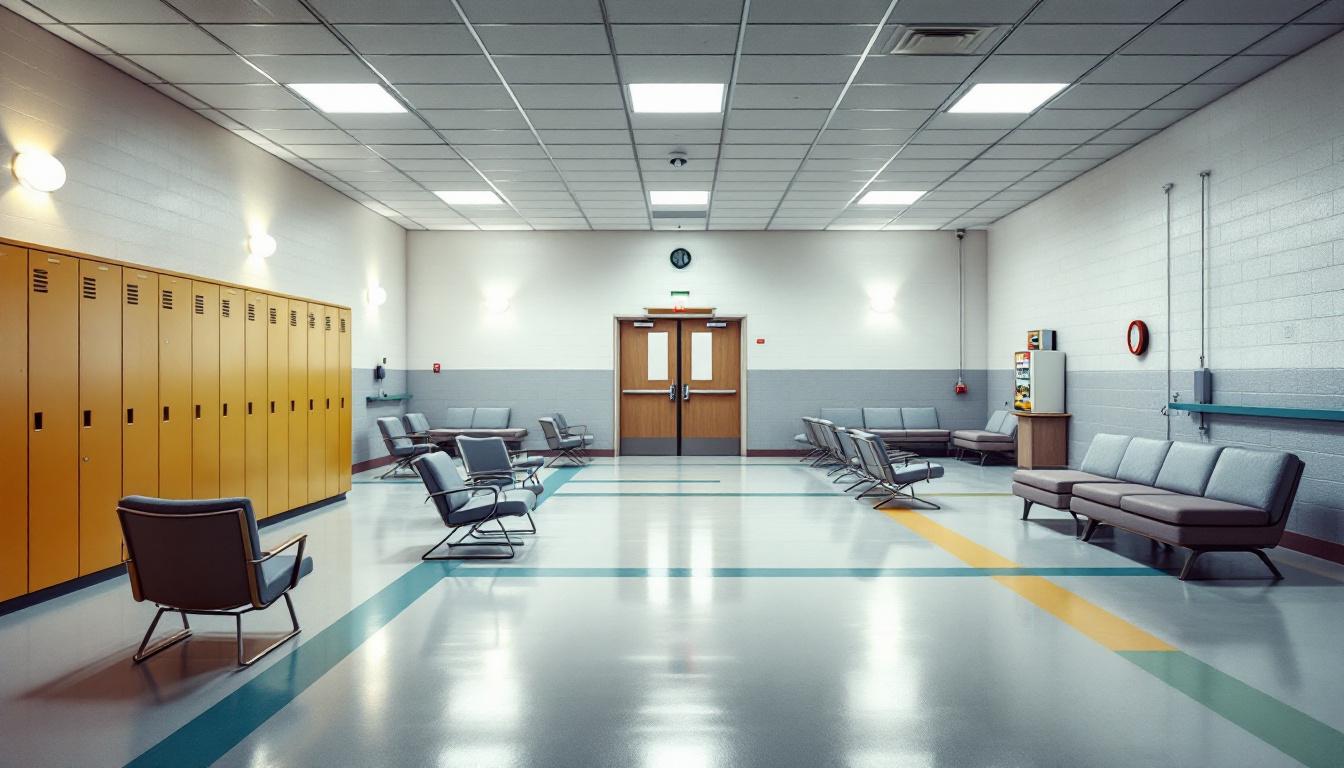 Visitation facilities and waiting area at West Central Prison