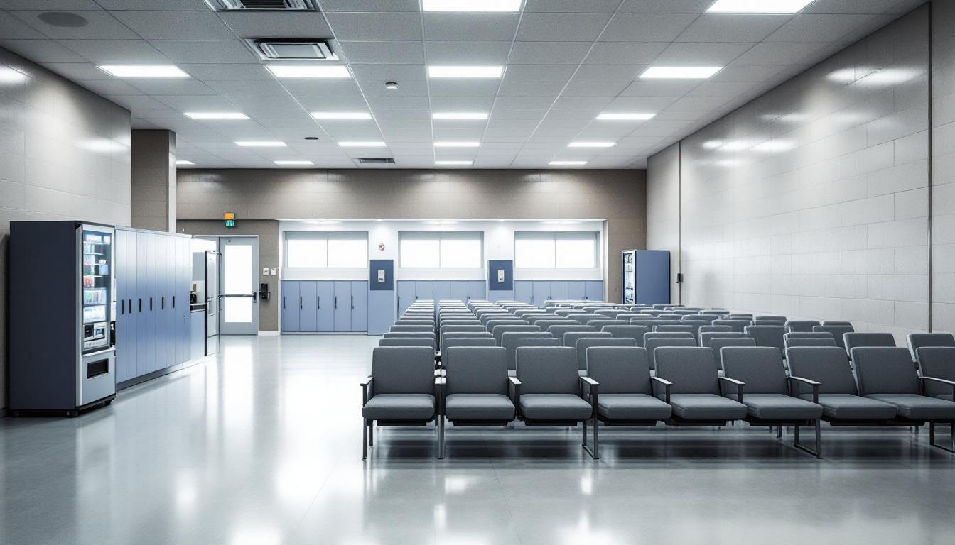 Visitation facilities and waiting area at Liberty County Sheriff's Office