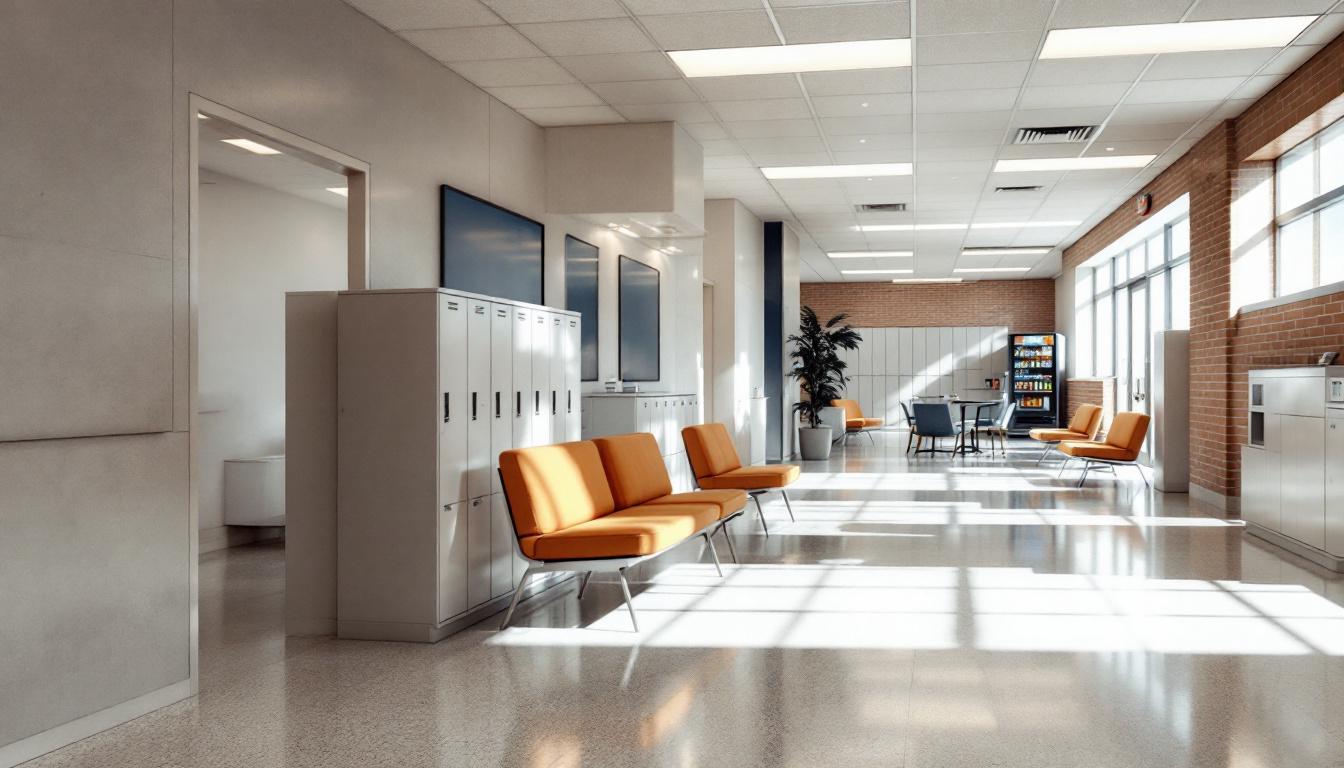 Visitation facilities and waiting area at McRae Correctional Facility