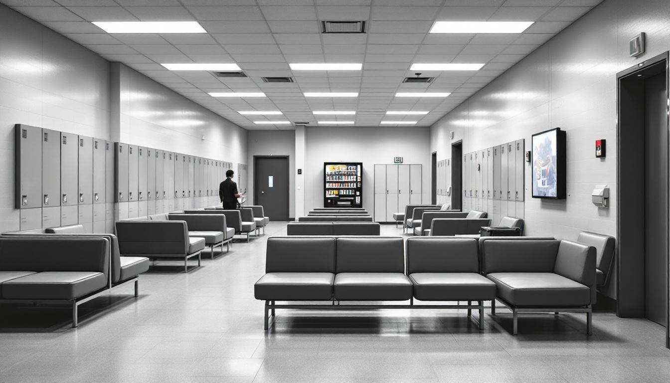 Visitation facilities and waiting area at Whitfield County Sheriff Department