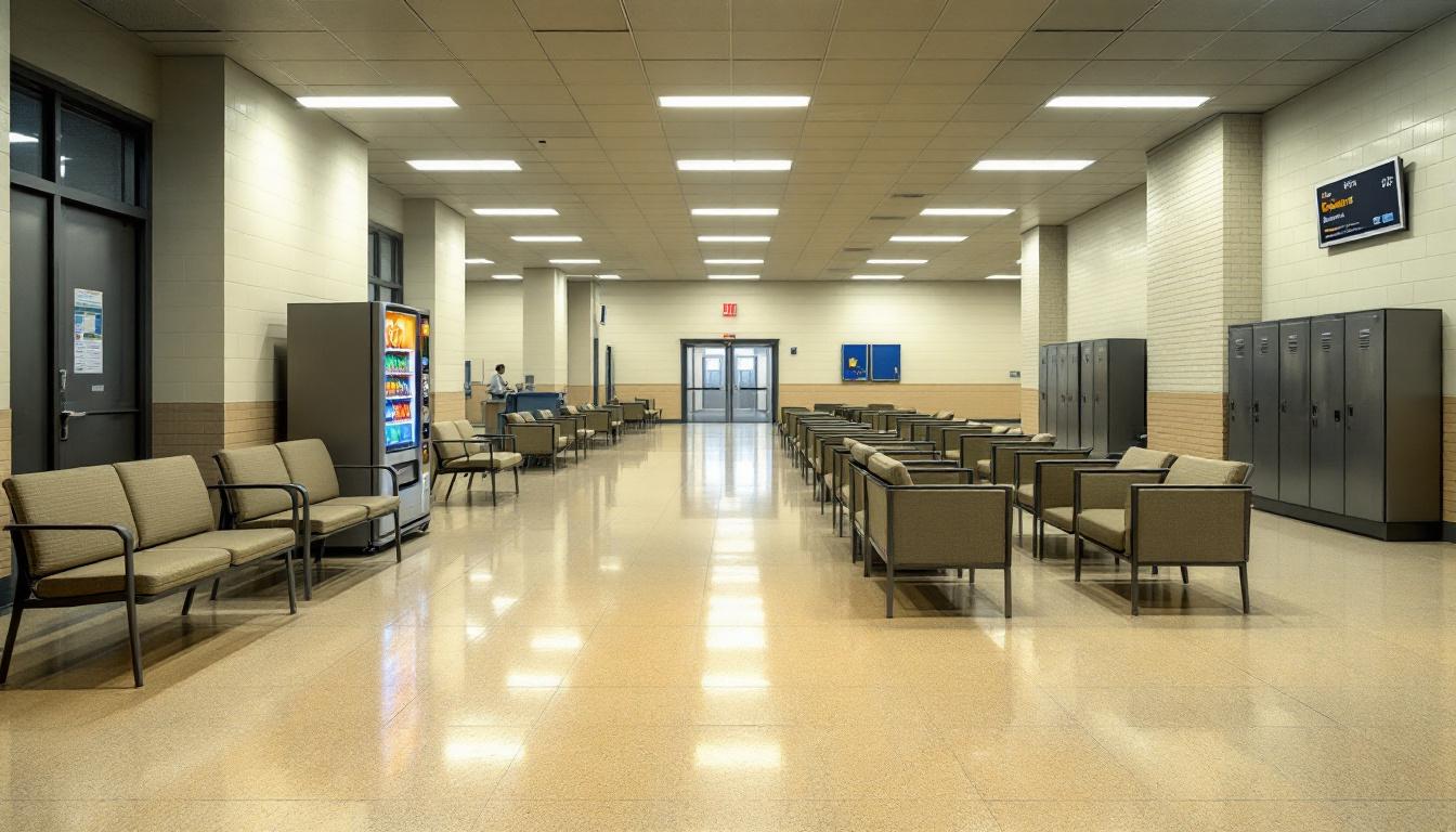 Visitation facilities and waiting area at Coffee Correctional Facility