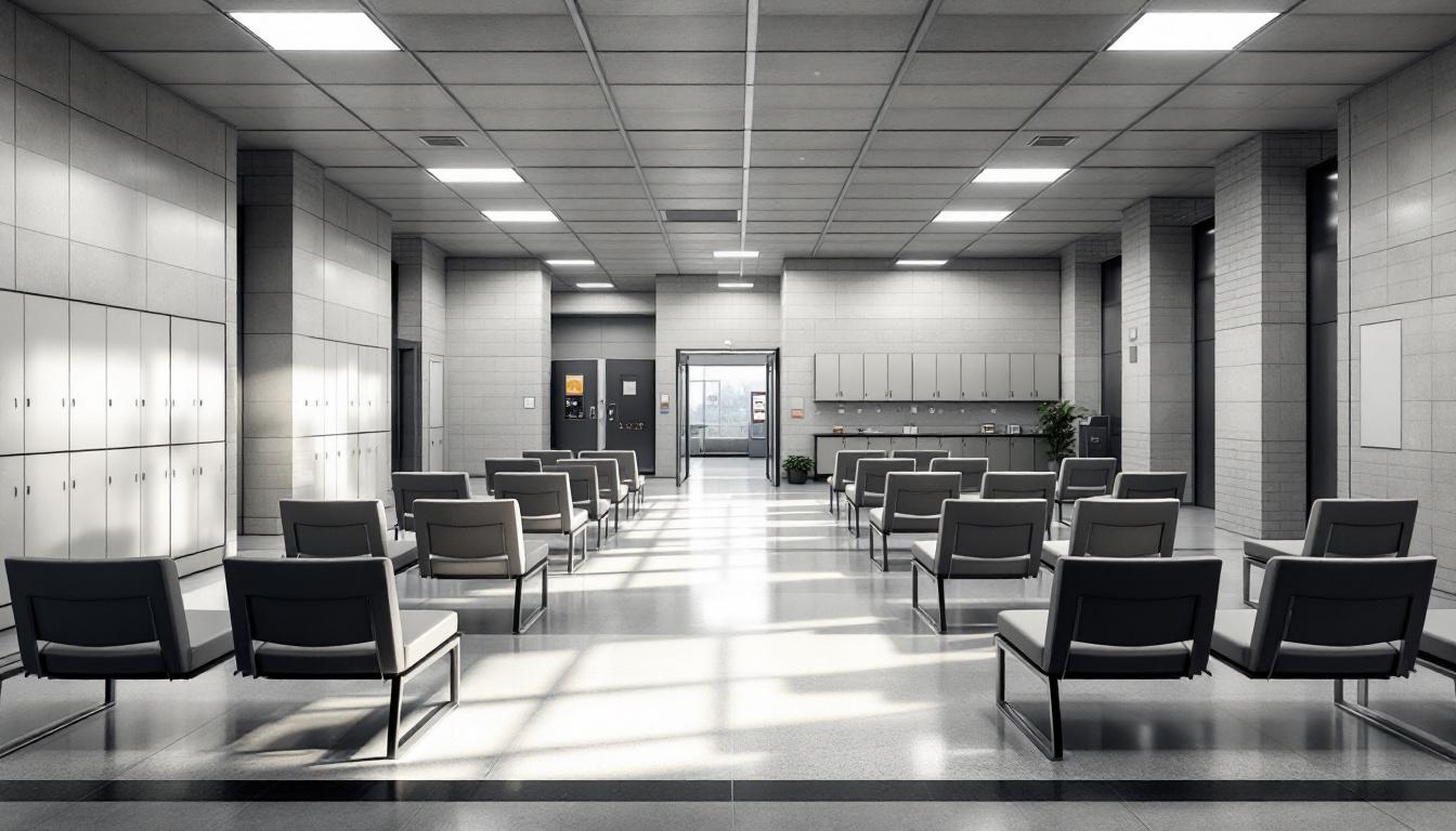 Visitation facilities and waiting area at Forsyth County Detention Center