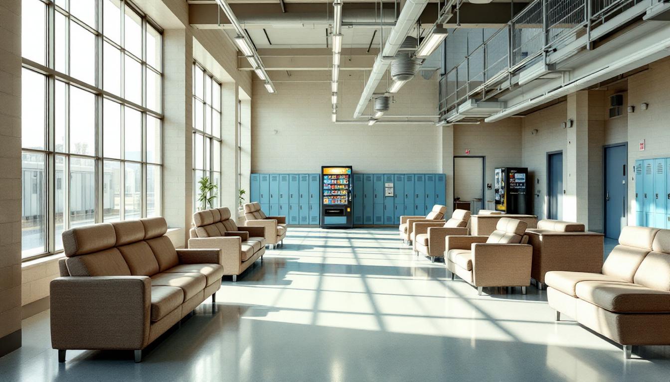Visitation facilities and waiting area at Douglas County Sheriff's Office