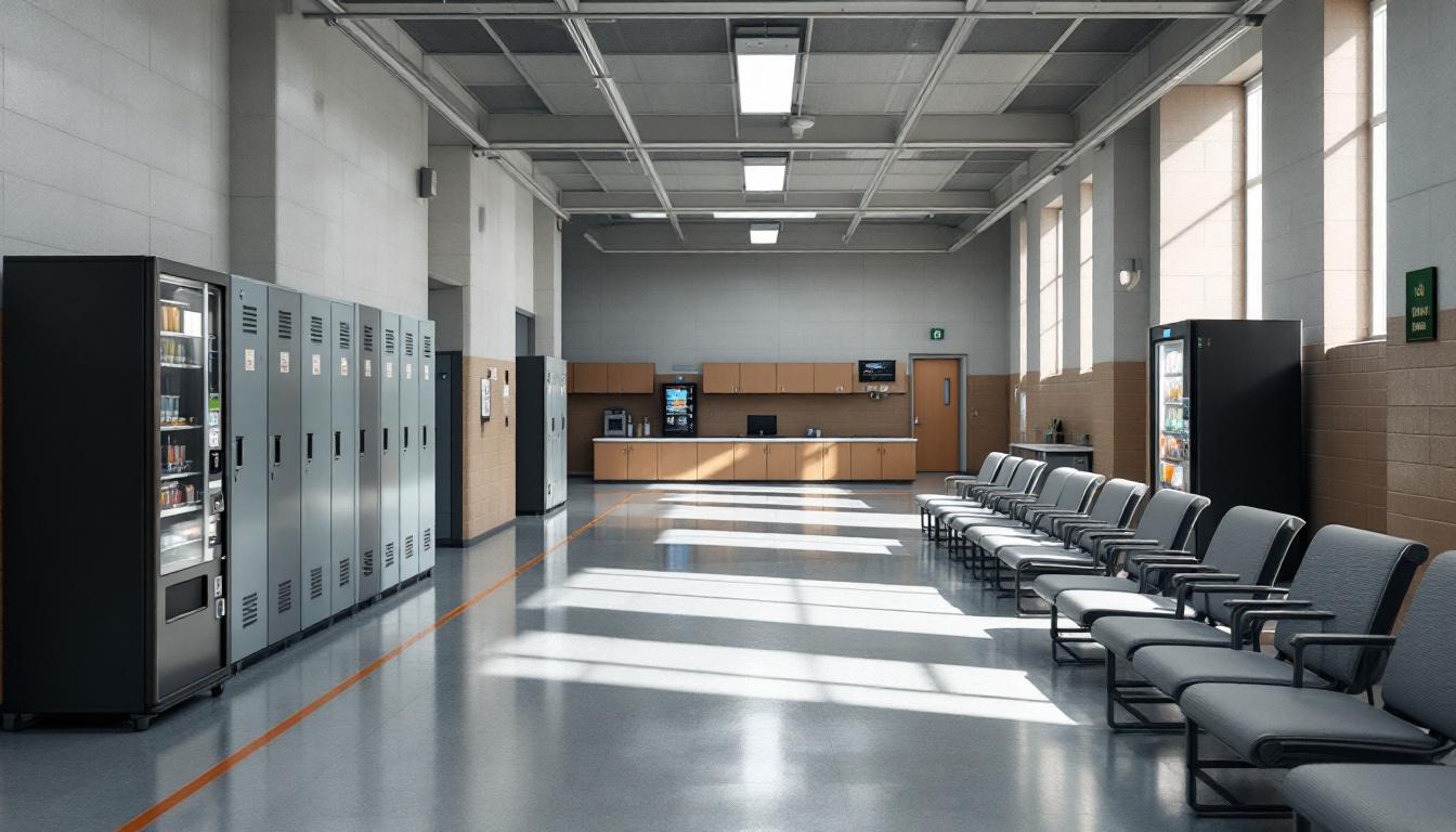 Visitation facilities and waiting area at Johnson State Prison
