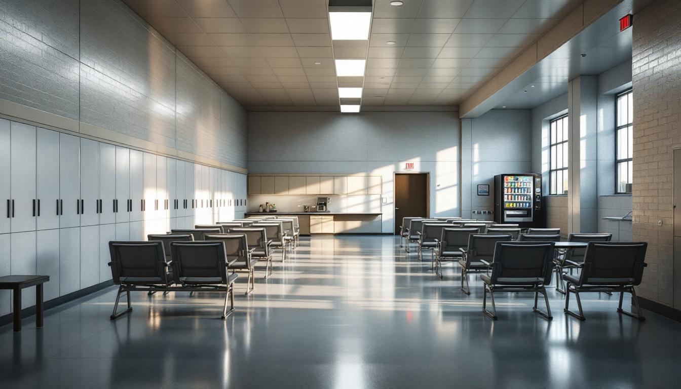 Visitation facilities and waiting area at Stephens County Detention Center