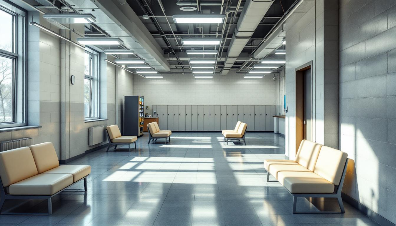 Visitation facilities and waiting area at Riverbend Correctional Facility