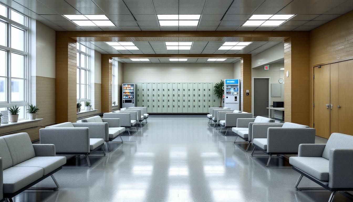 Visitation facilities and waiting area at Irwin County Detention Center