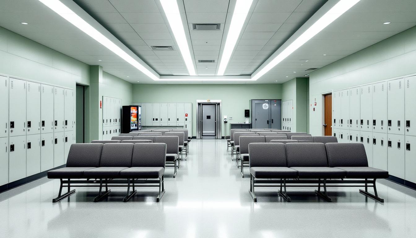 Visitation facilities and waiting area at Monroe County Jail