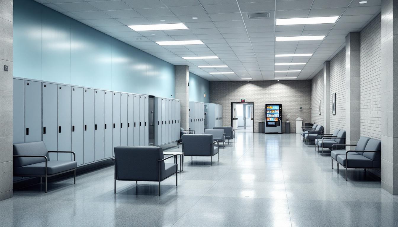 Visitation facilities and waiting area at Morgan County Jail
