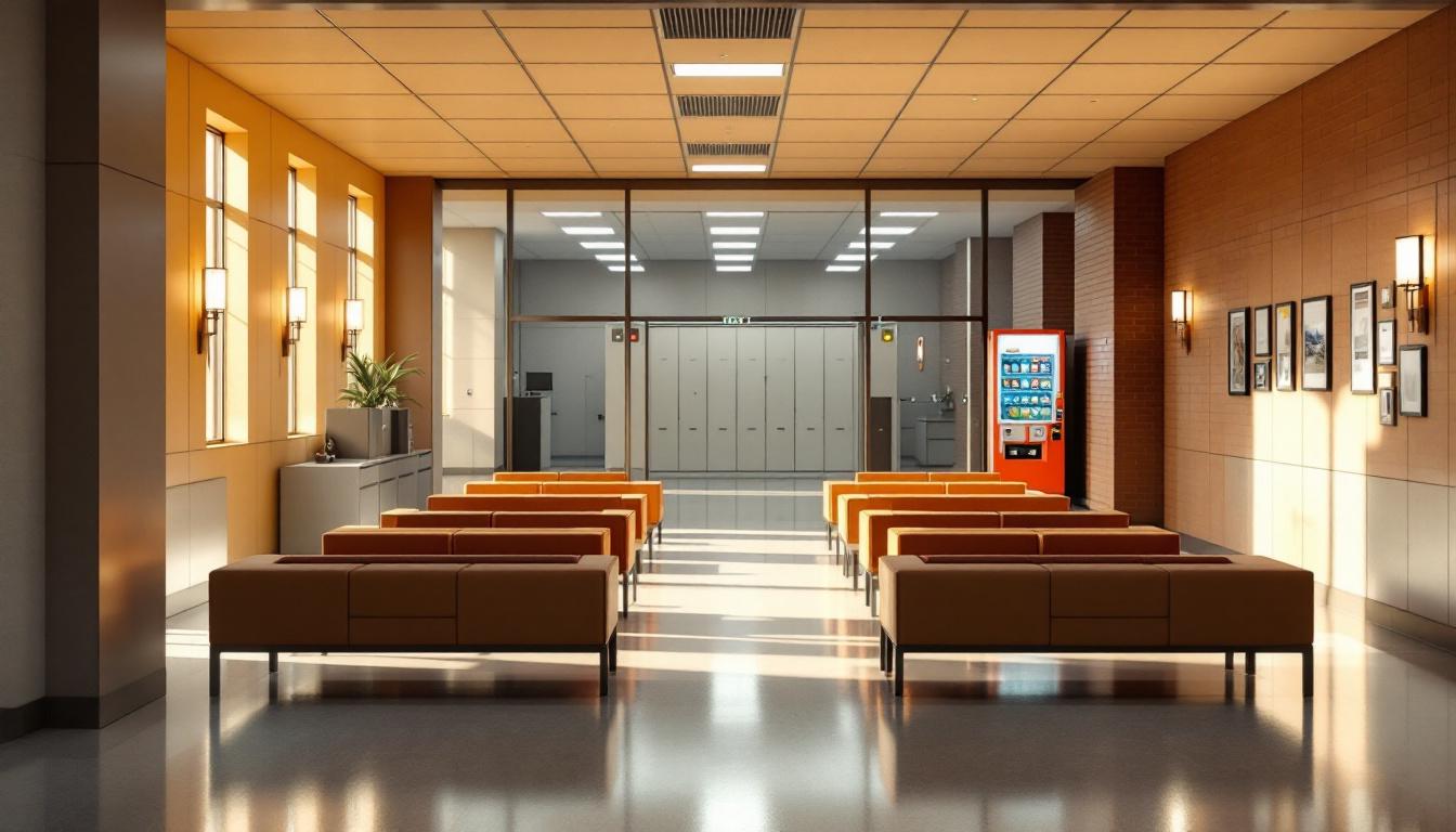 Visitation facilities and waiting area at Coweta County Sheriff Department