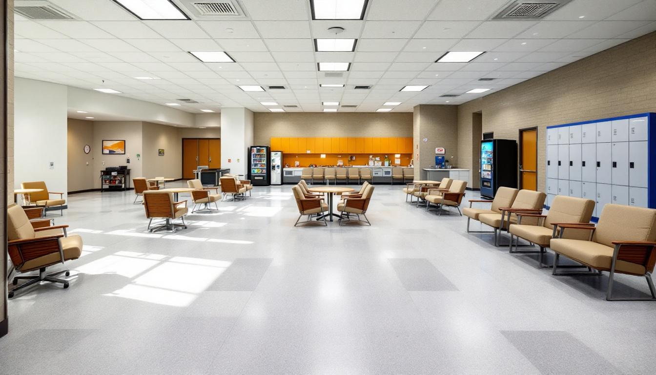 Visitation facilities and waiting area at Walker State Prison