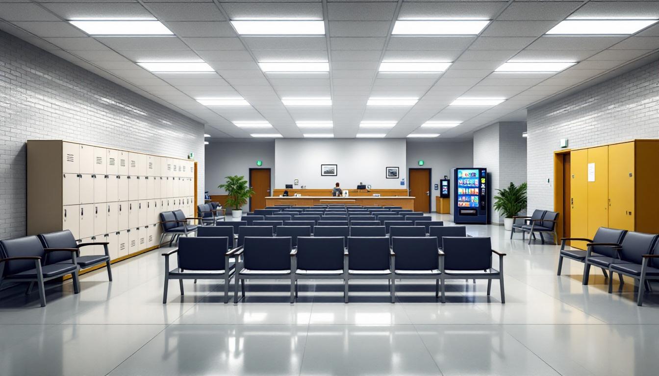 Visitation facilities and waiting area at Rockdale County Sheriff's Office