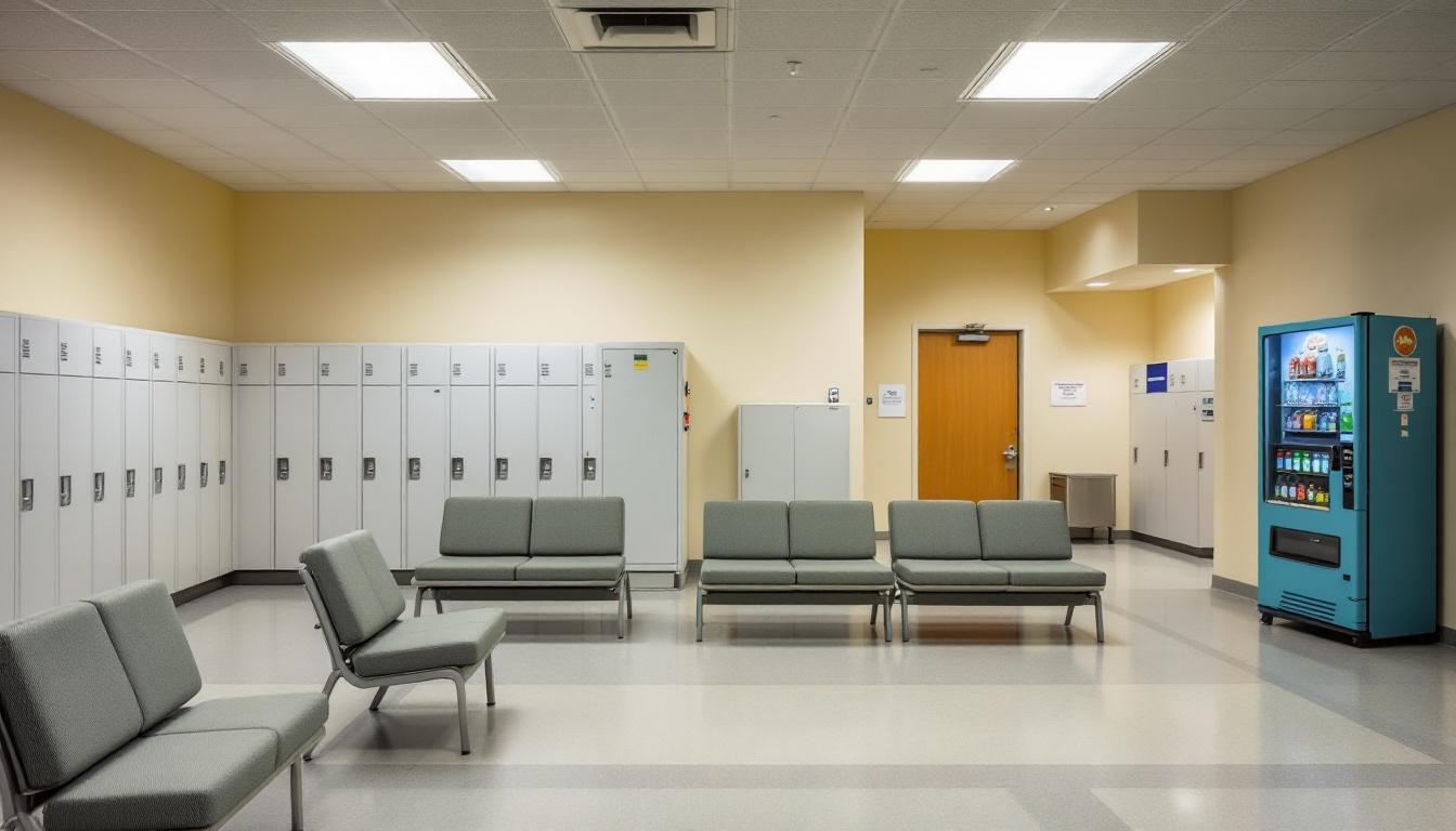 Visitation facilities and waiting area at Federal Correction Institution