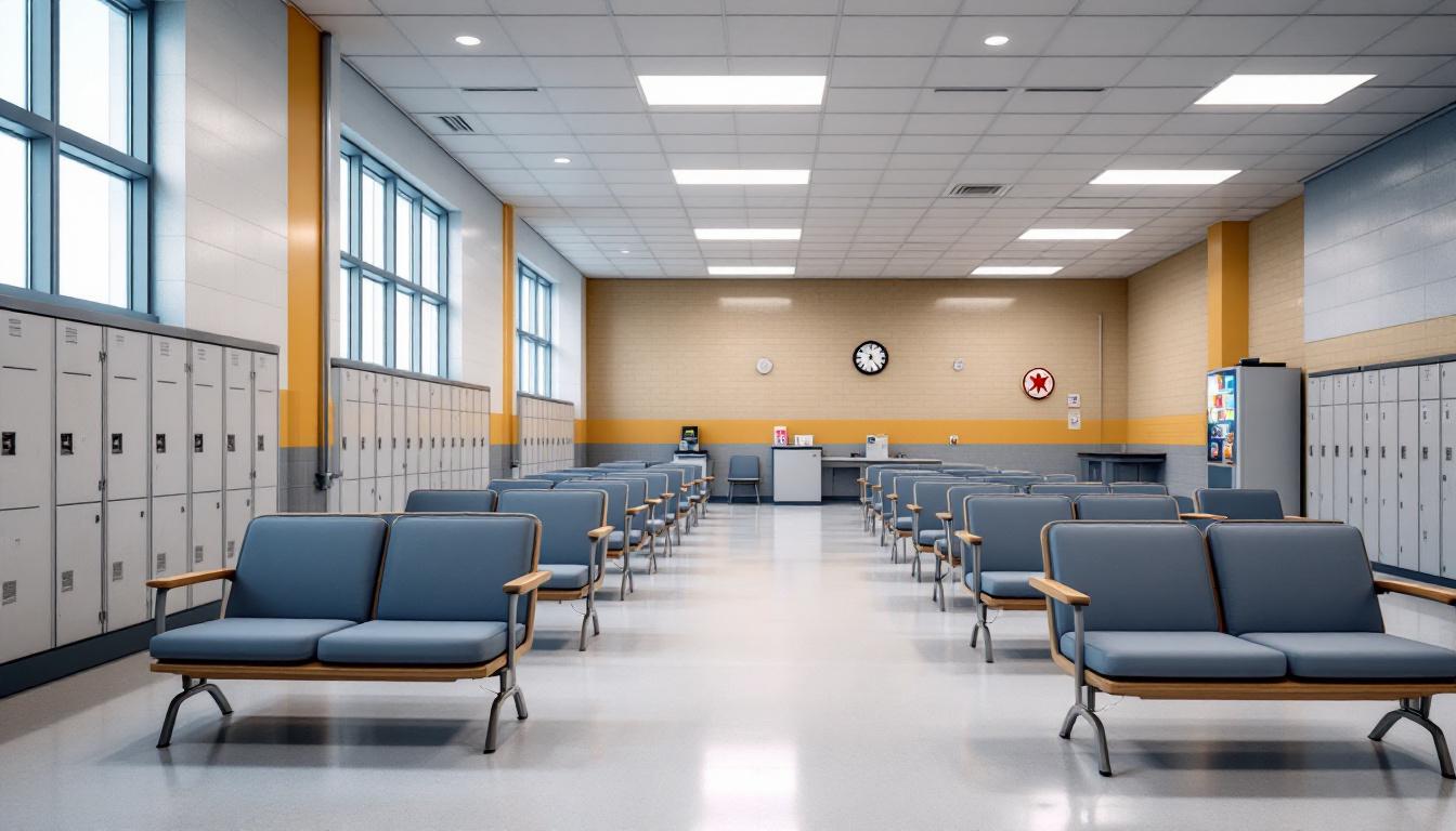 Visitation facilities and waiting area at Burke County Sheriff's Office