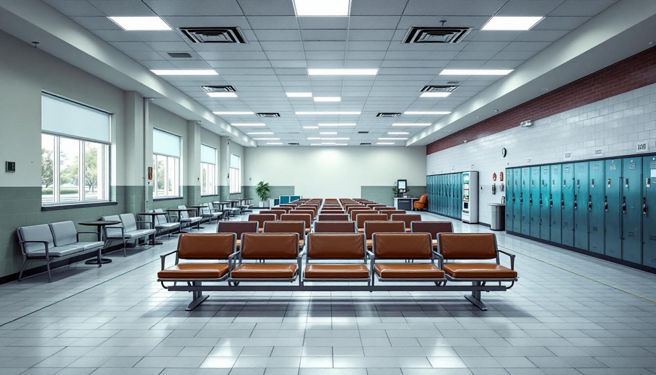 Visitation facilities and waiting area at Butts County Sheriff's Office