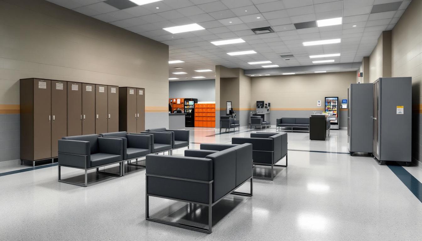 Visitation facilities and waiting area at Emanuel Women's Facility