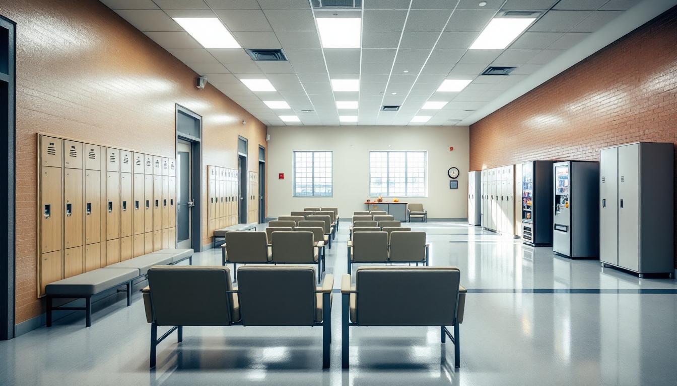 Visitation area at Stewart Detention Center