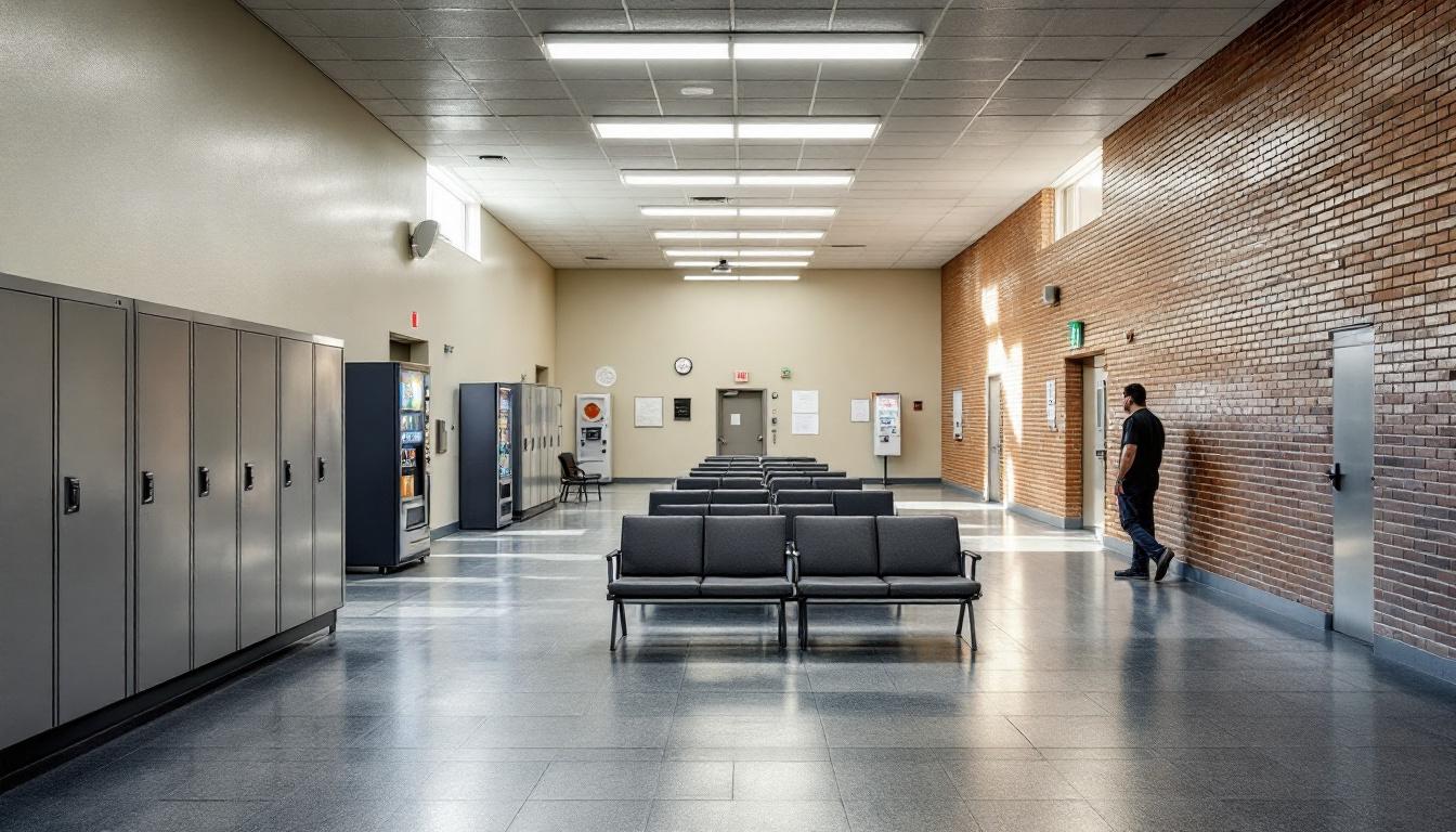 Visitation facilities and waiting area at Emanuel County Jail