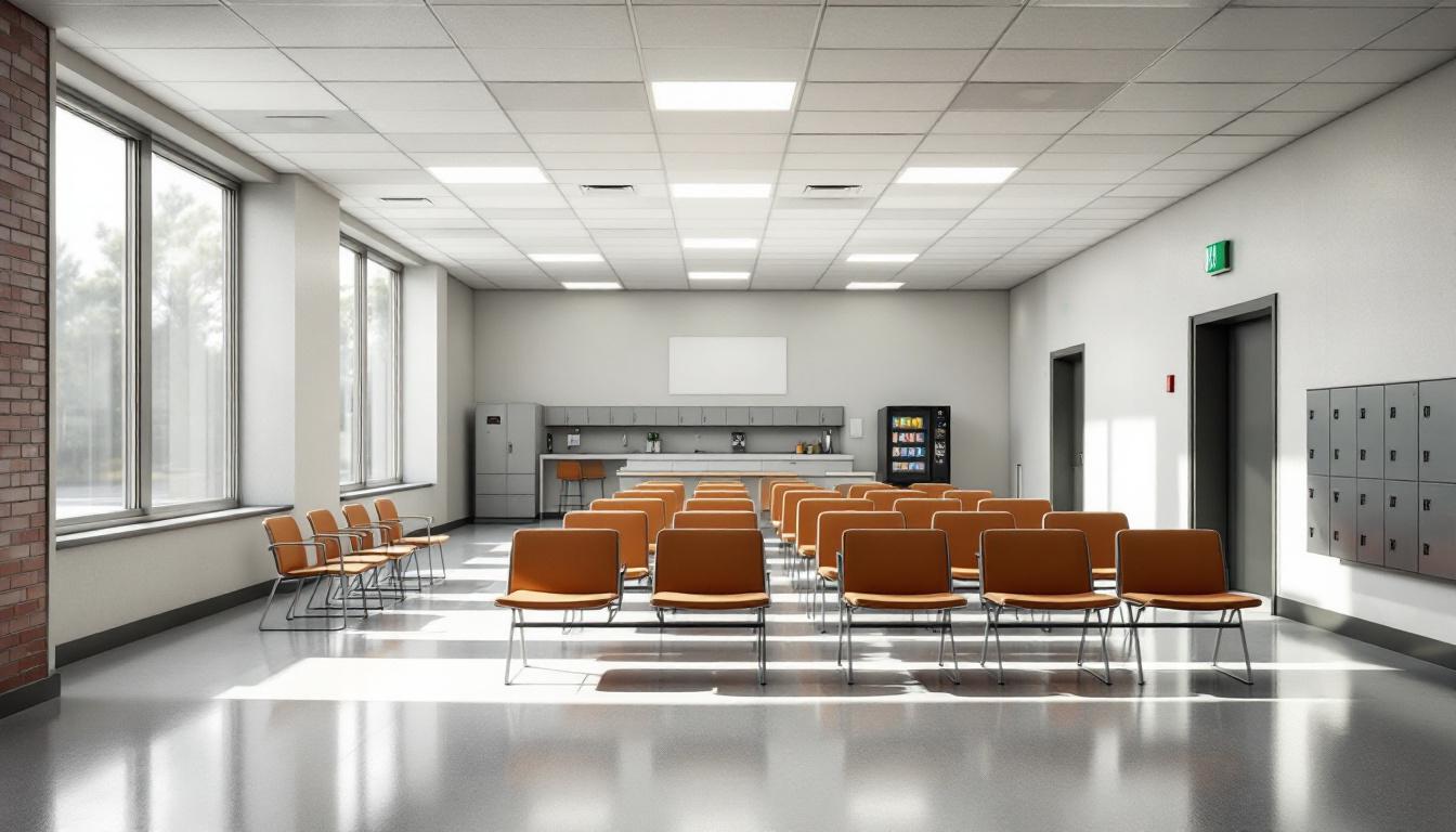 Visitation facilities and waiting area at Burke County Sheriff's Office