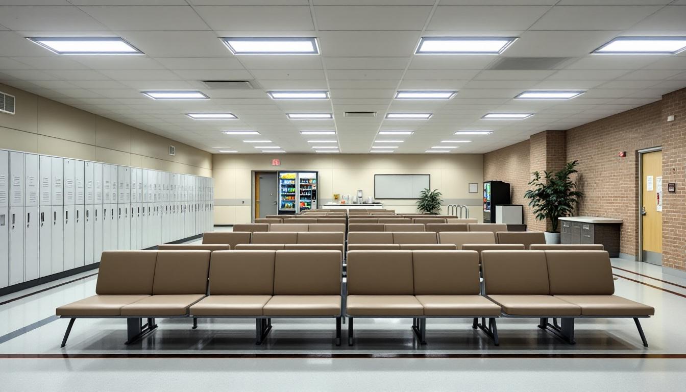 Visitation facilities and waiting area at Lamar County Sheriff's Office