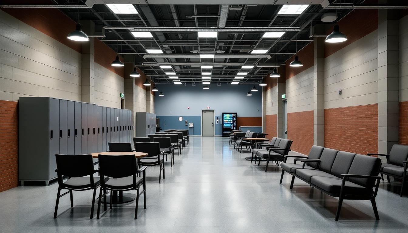Visitation facilities and waiting area at East Moline Correctional Center