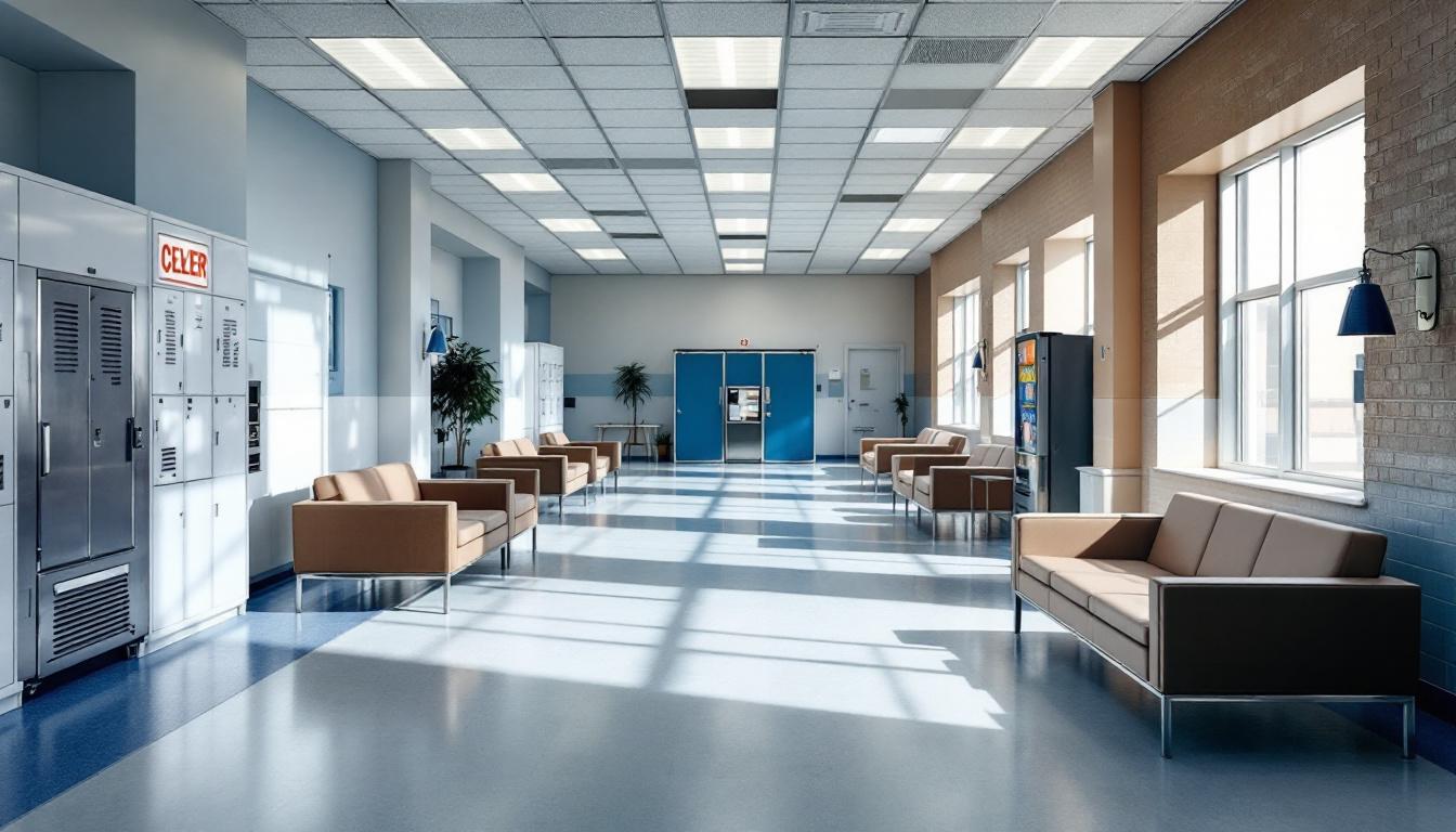 Visitation facilities and waiting area at Robinson Correctional Center