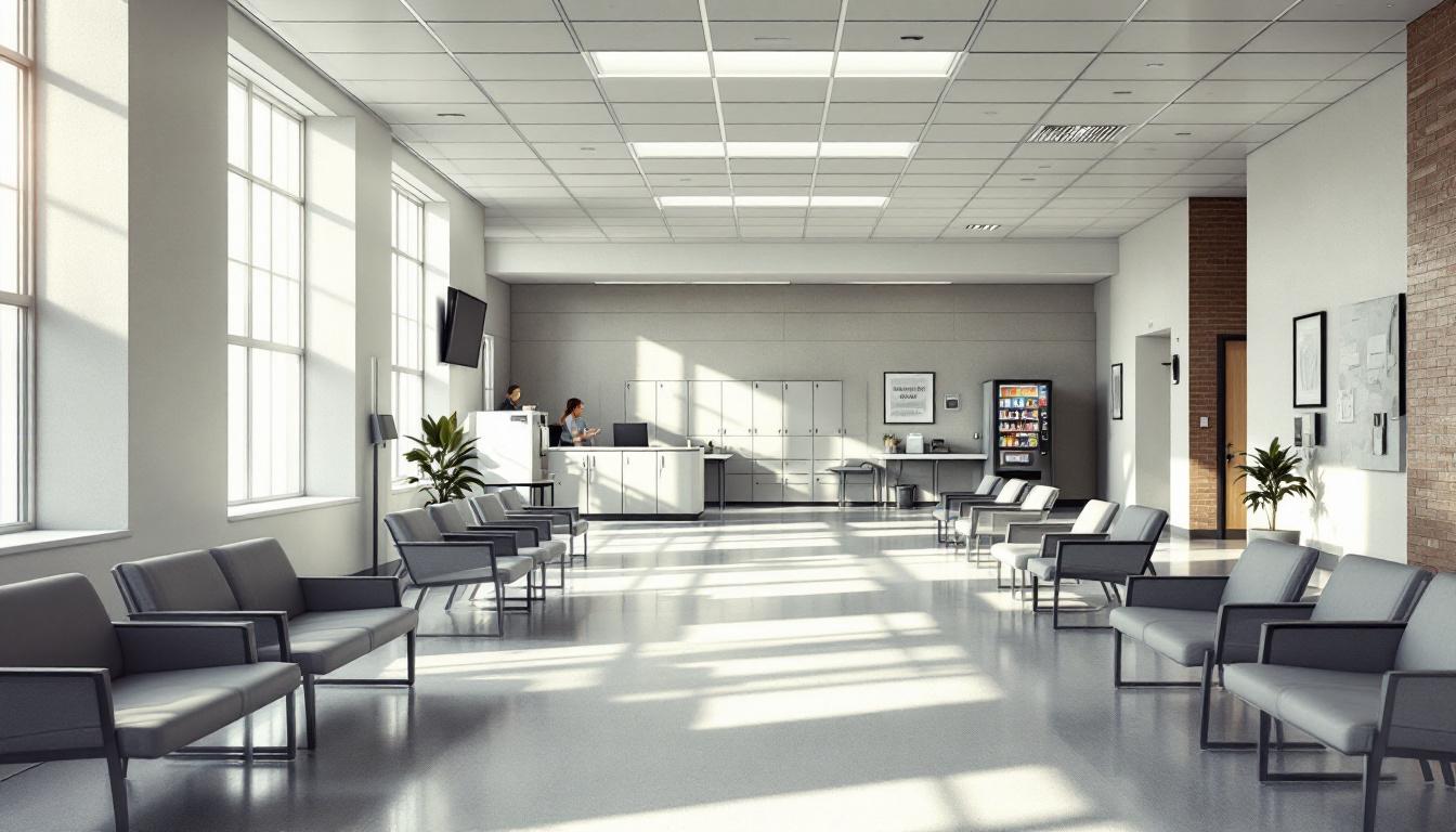 Visitation facilities and waiting area at Joliet Treatment Center Illinois Youth Center