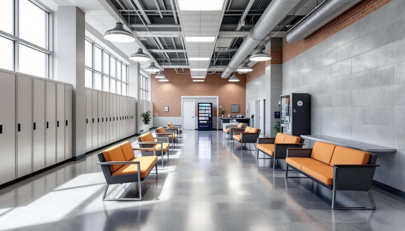 Visitation facilities and waiting area at Western Illinois Correctional