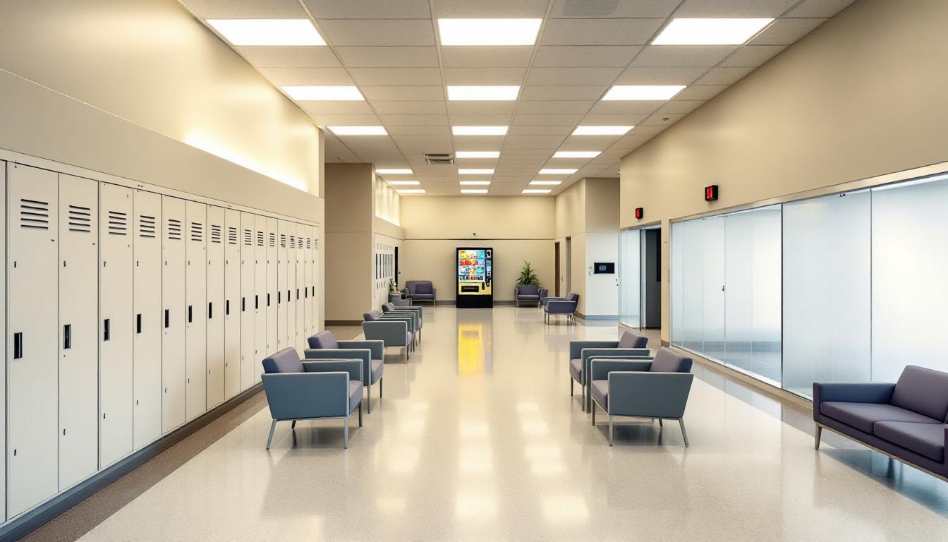 Visitation facilities and waiting area at Pinckneyville Correctional Center