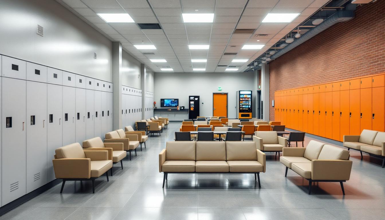 Visitation facilities and waiting area at Lincoln Correctional Center