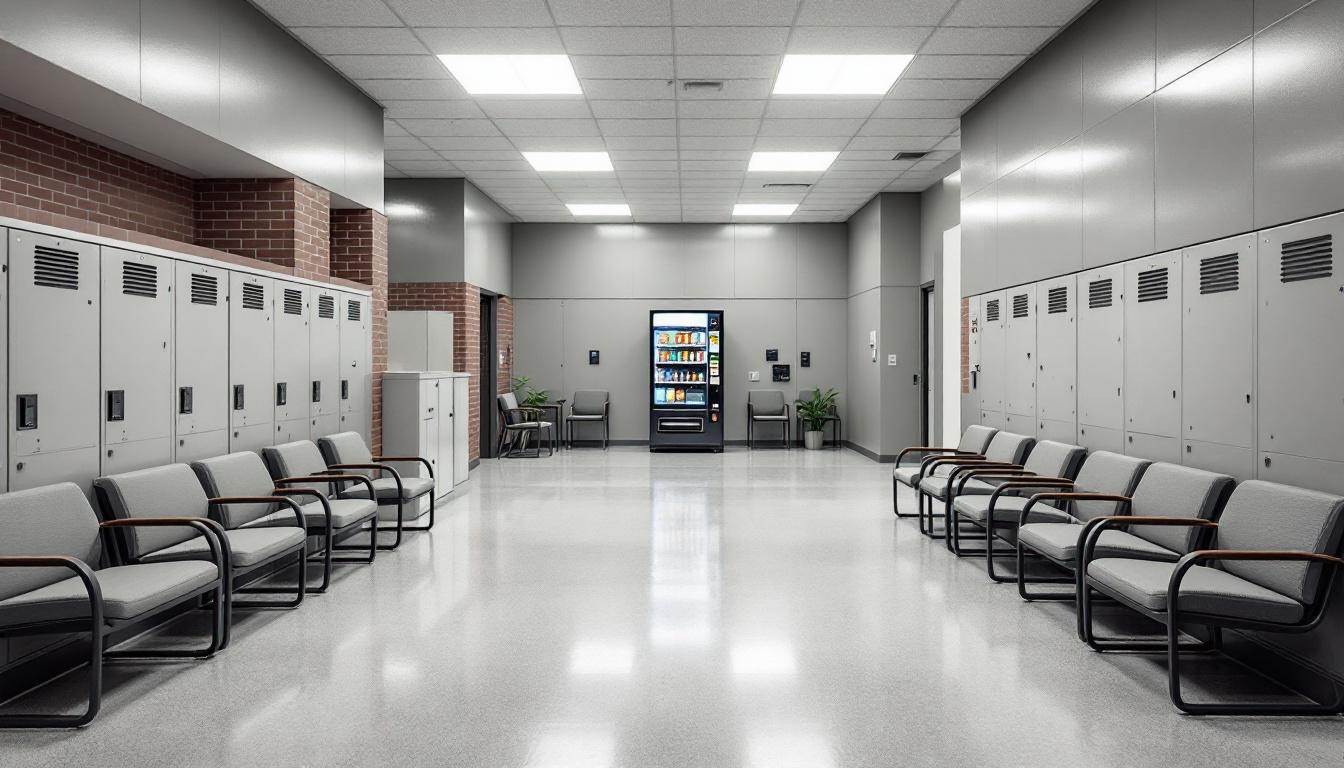 Visitation facilities and waiting area at Sheridan Correctional Center