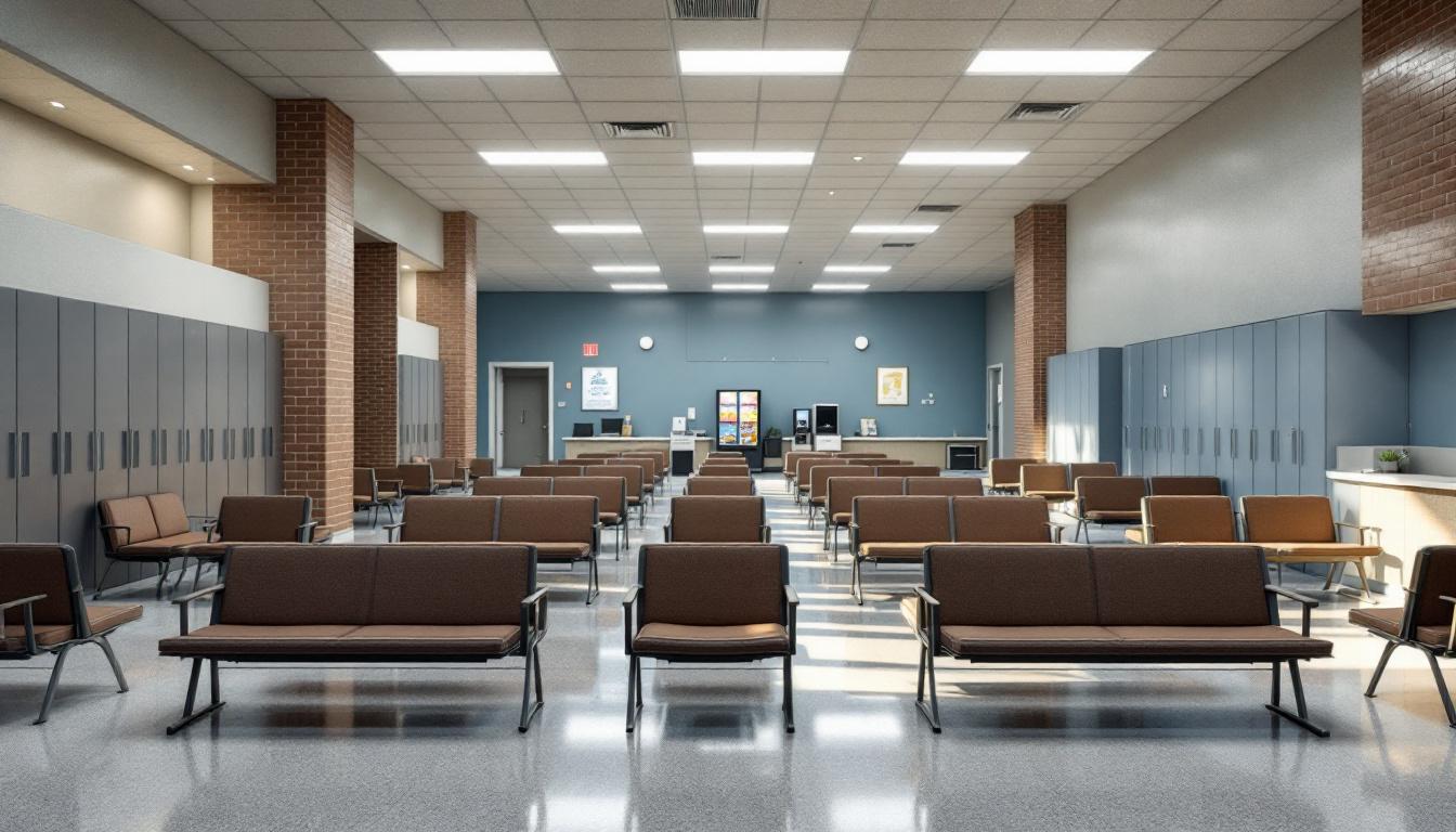 Visitation facilities and waiting area at Danville Correctional Center
