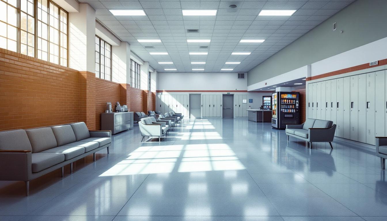 Visitation facilities and waiting area at Dixon Correctional Center