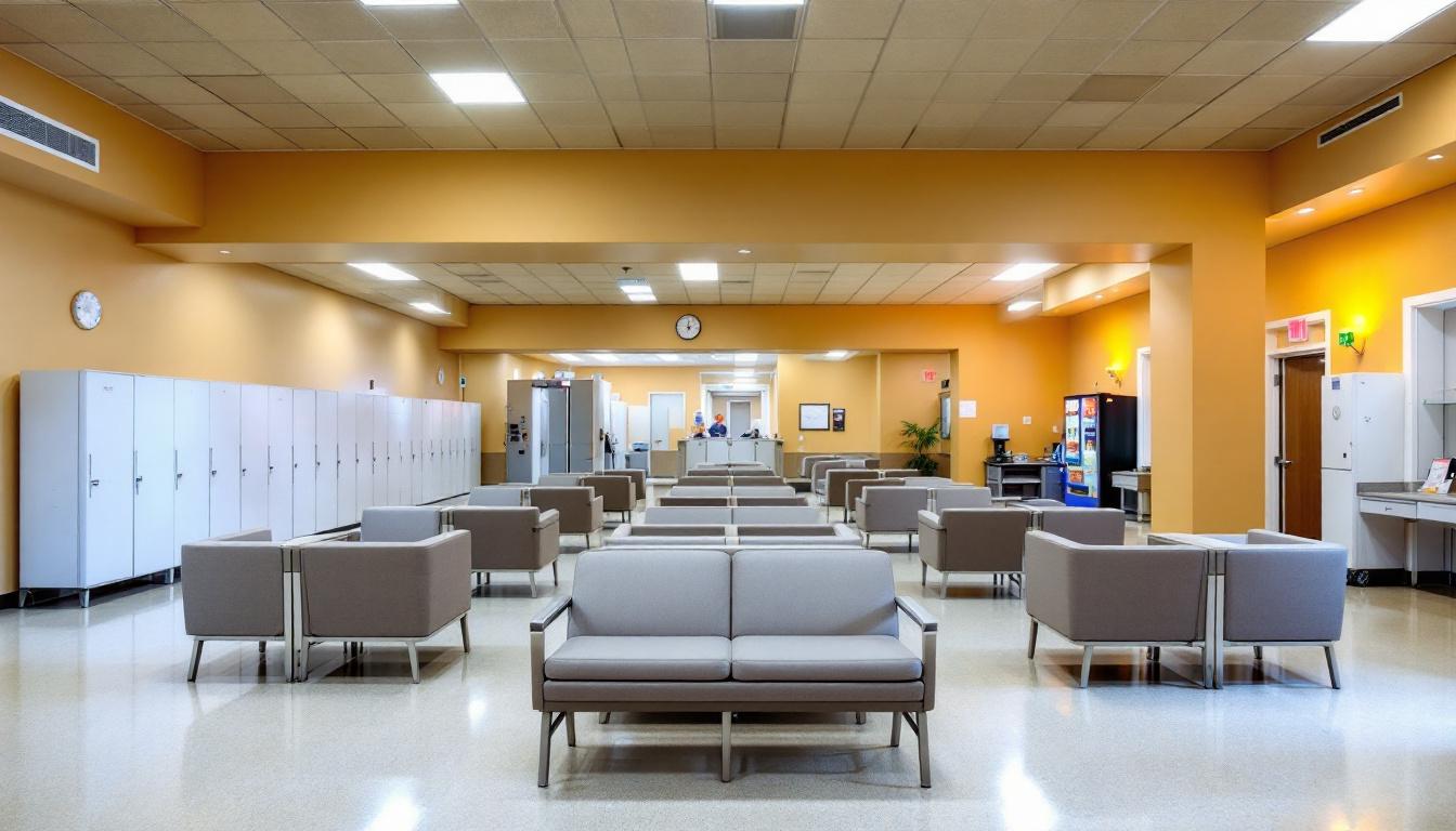 Visitation facilities and waiting area at Big Muddy River Correctional