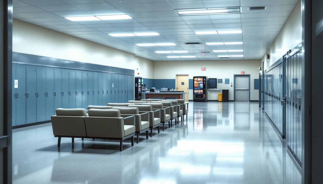 Visitation facilities and waiting area at Winnebago County Sheriff's Office